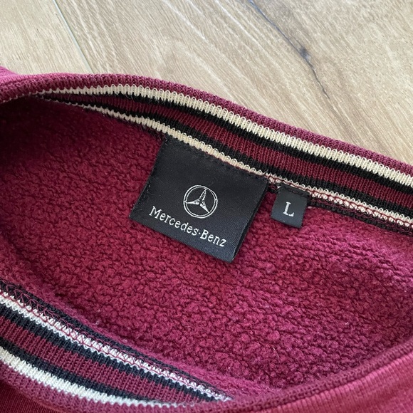 Vintage Mercedes Benz crewneck sweatshirt boxy oversized 90s Y2K 80s L burgundy - Picture 3 of 5